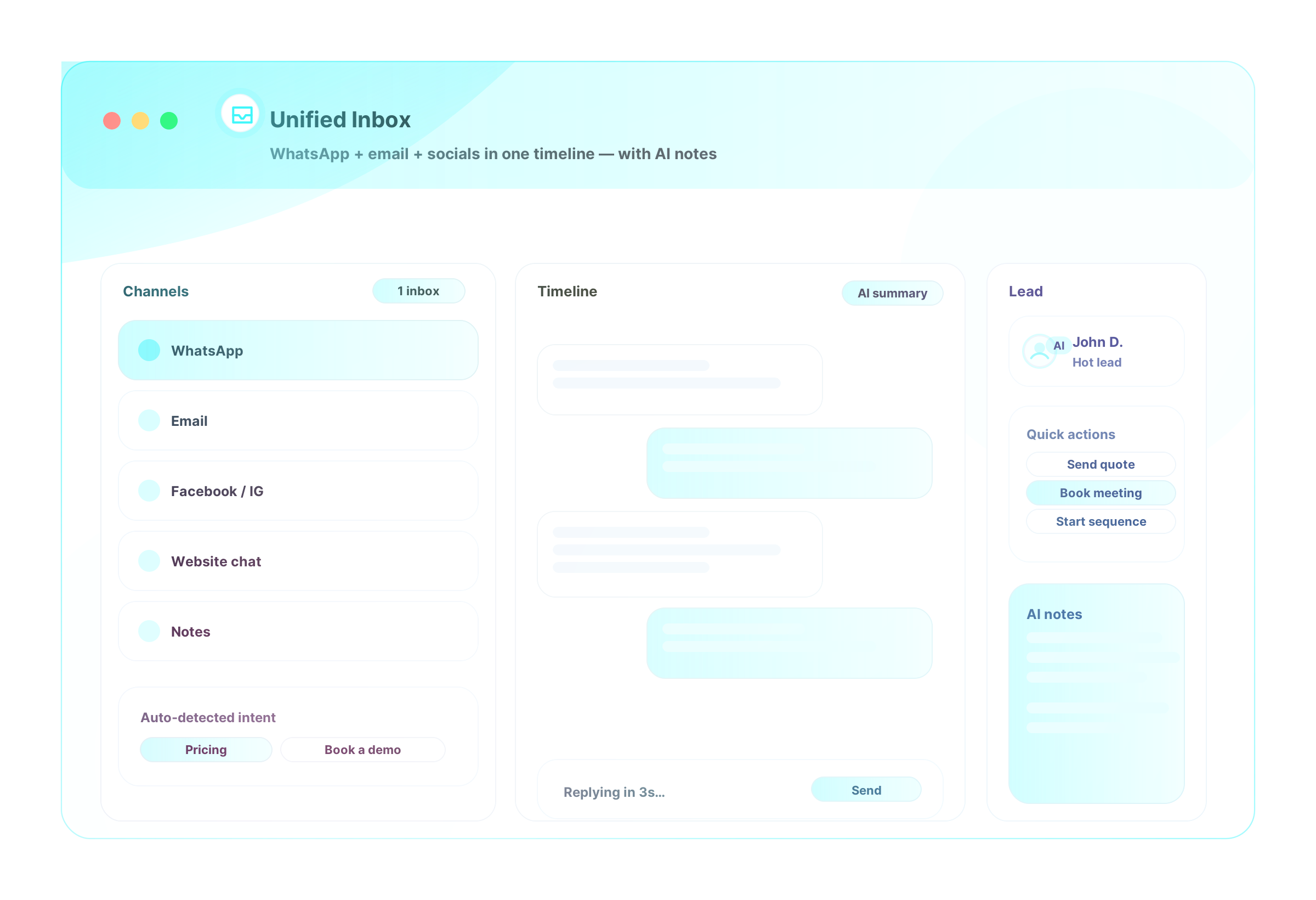 Unified inbox screen